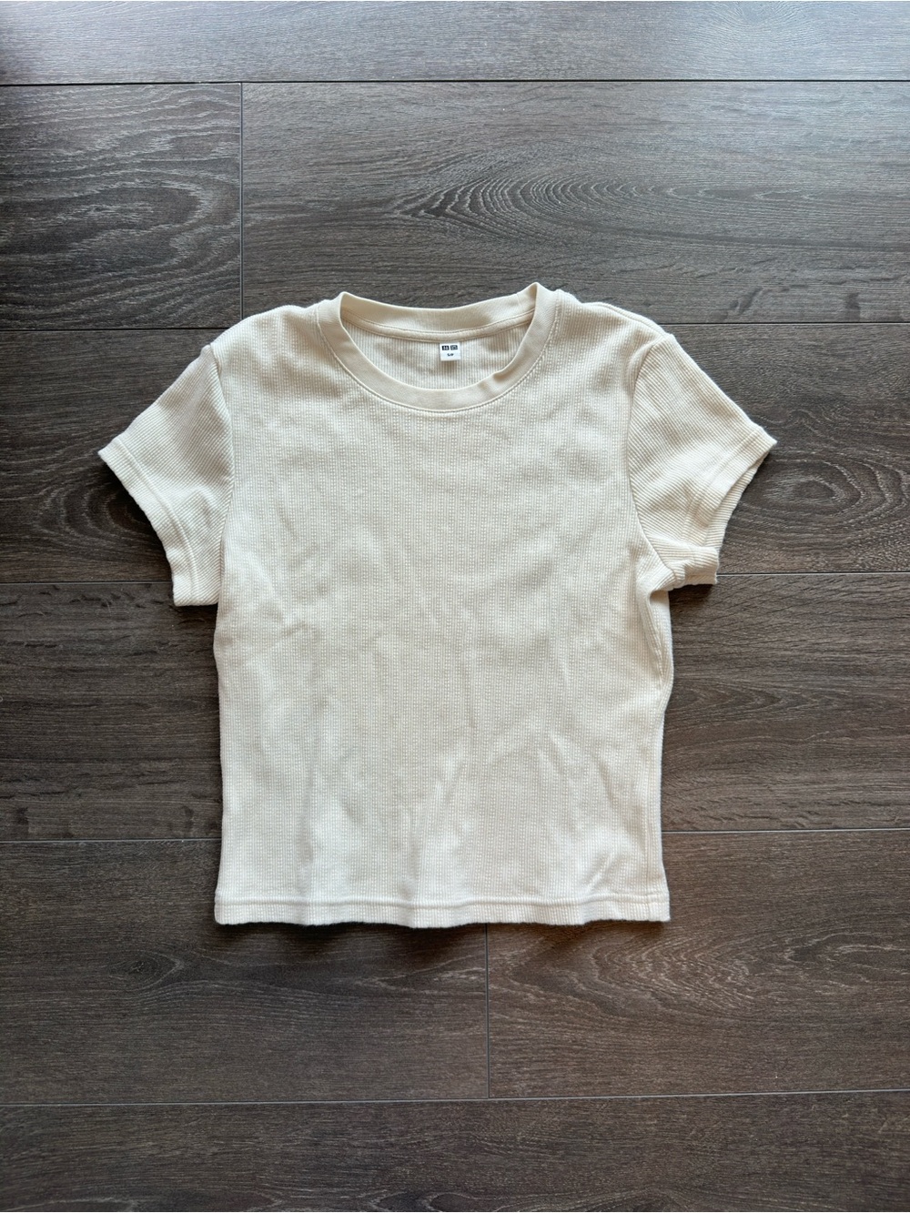 Uniqlo Ribbed Mini T-shirt (Off White)